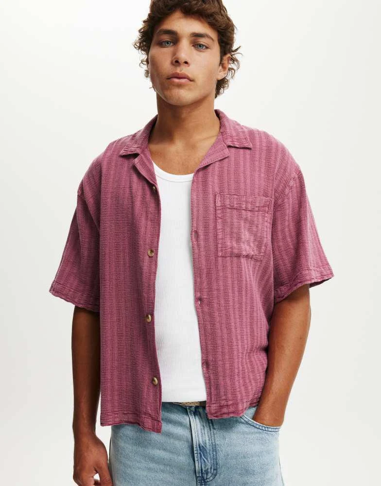 Cotton:On Cotton On Washed box fit short sleeve shirt in washed coral - PINK 1