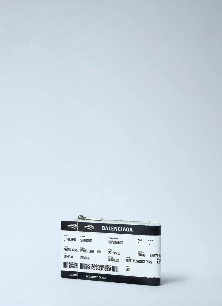 Balenciaga Ticket-Print Leather Zip Pouch 2