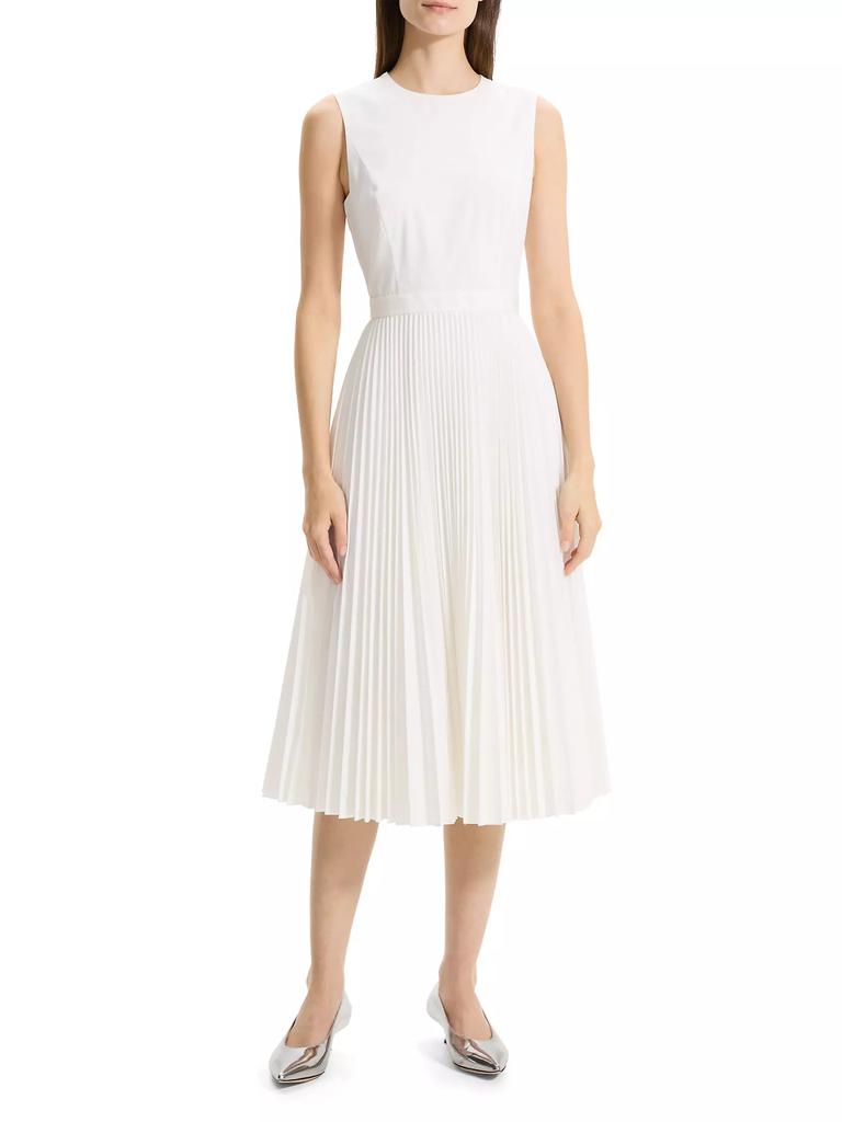 Theory Pleated Sleeveless Midi-Dress