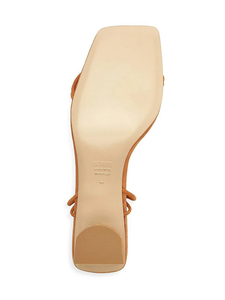 Schutz Pompeii 63MM Suede Block-Heel Sandals 8