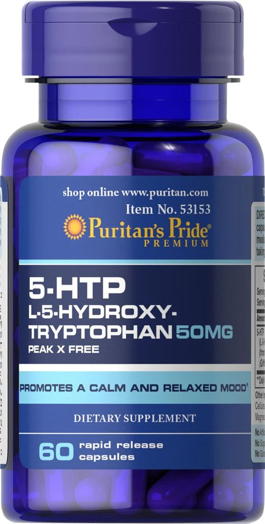Puritan's Pride 5-HTP 50 mg, 60 Capsules 1
