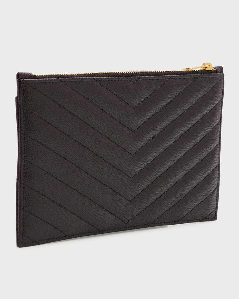 Yves Saint Laurent YSL Monogram Small Ziptop Bill Pouch in Grained Leather 5