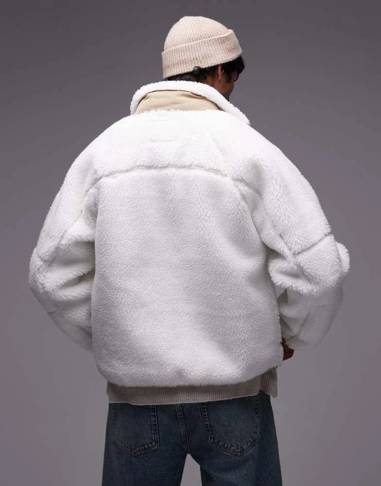 Lacoste Lacoste zip fleece jacket in white 3