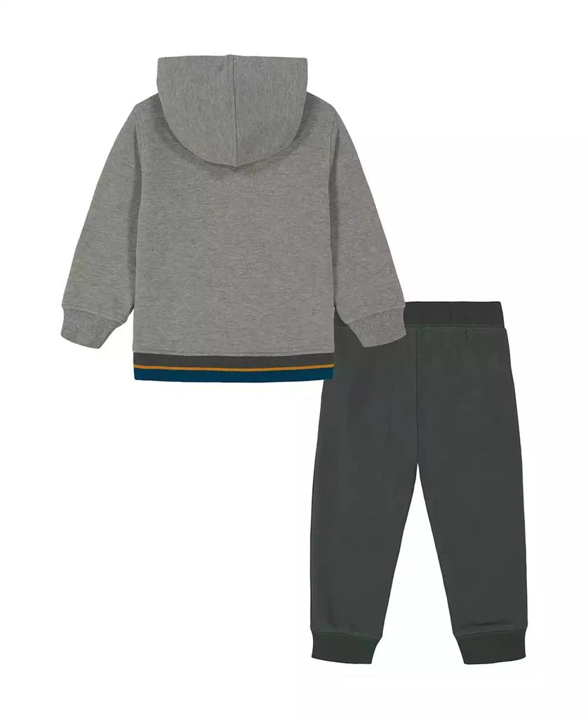 KIDS HEADQUARTERS Toddler and Little Boys, Fleece Pieced Stripe Heather Hoodie Joggers, 2-Piece Set 2