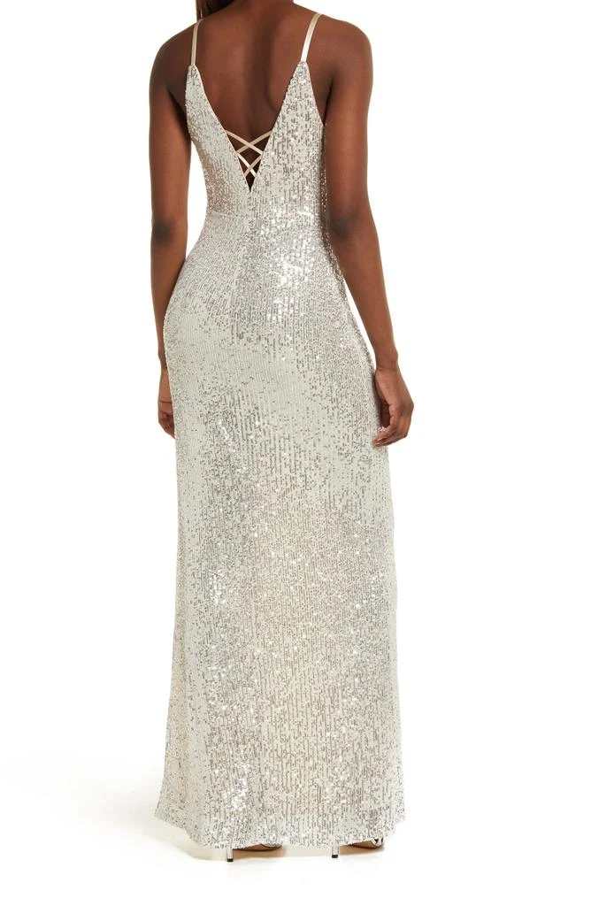 Speechless Sequin Side Slit Gown 2