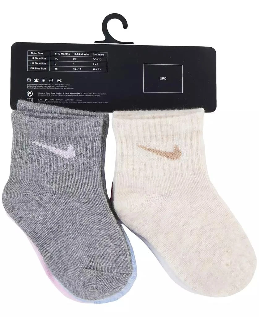 Nike Baby Boys or Baby Girls Assorted Ankle Socks, Pack of 6 4