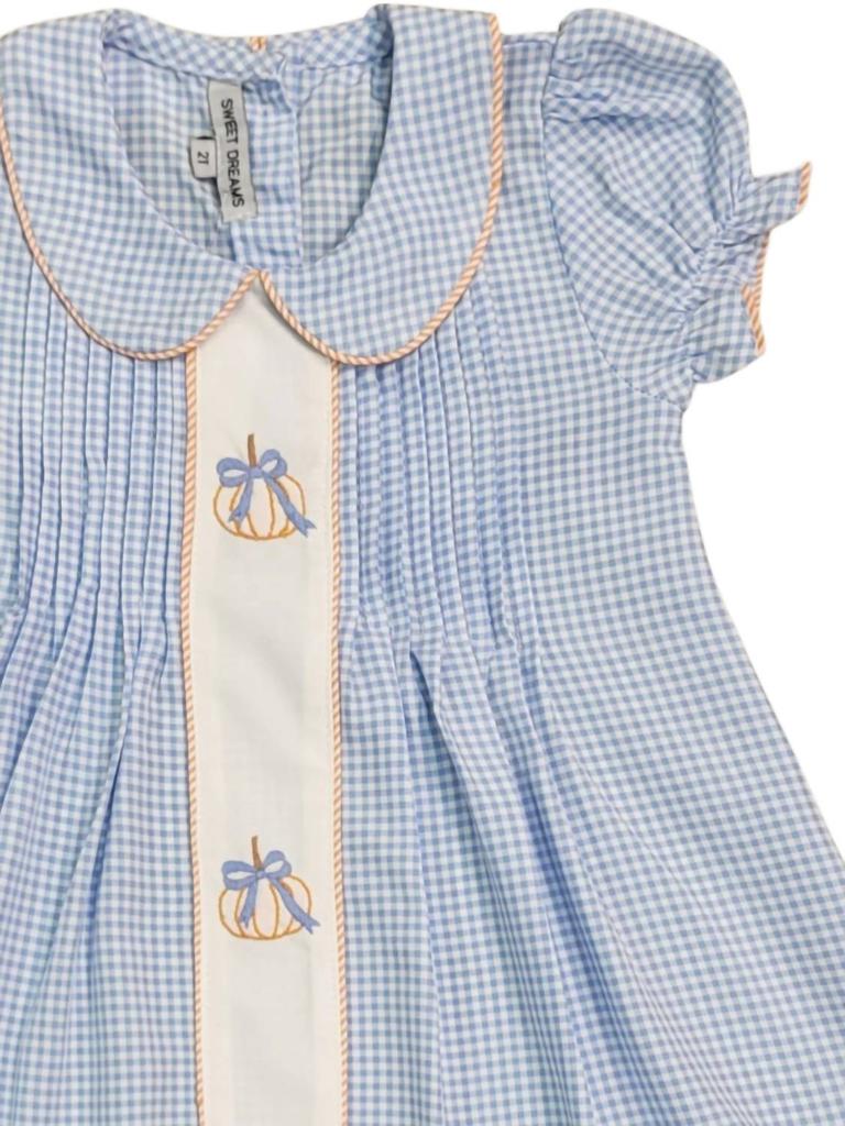 Sweet Dreams Sweet Dreams - Girl
s Gingham Pumpkin Dress