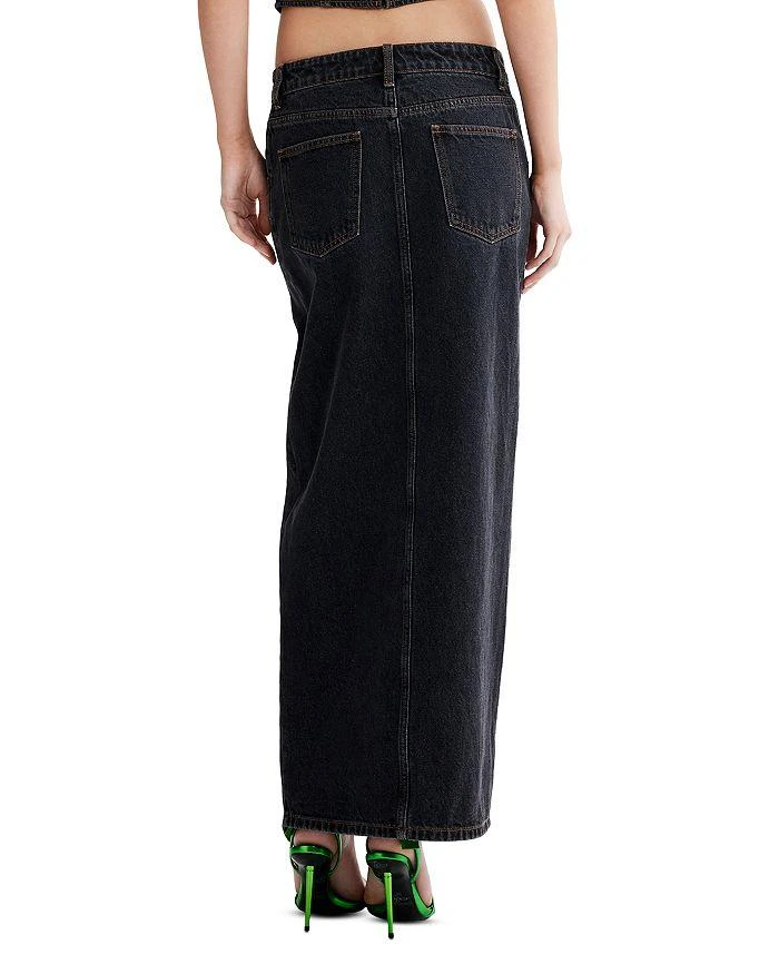 Lioness Barbie Split Maxi Denim Skirt in Charcoal 2