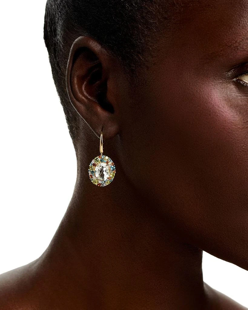 Bloomingdale
s Fine Collection Prasiolite, Multi Gemstone 
Diamond Hoop Drop Earrings in 14K Yellow Gold 2