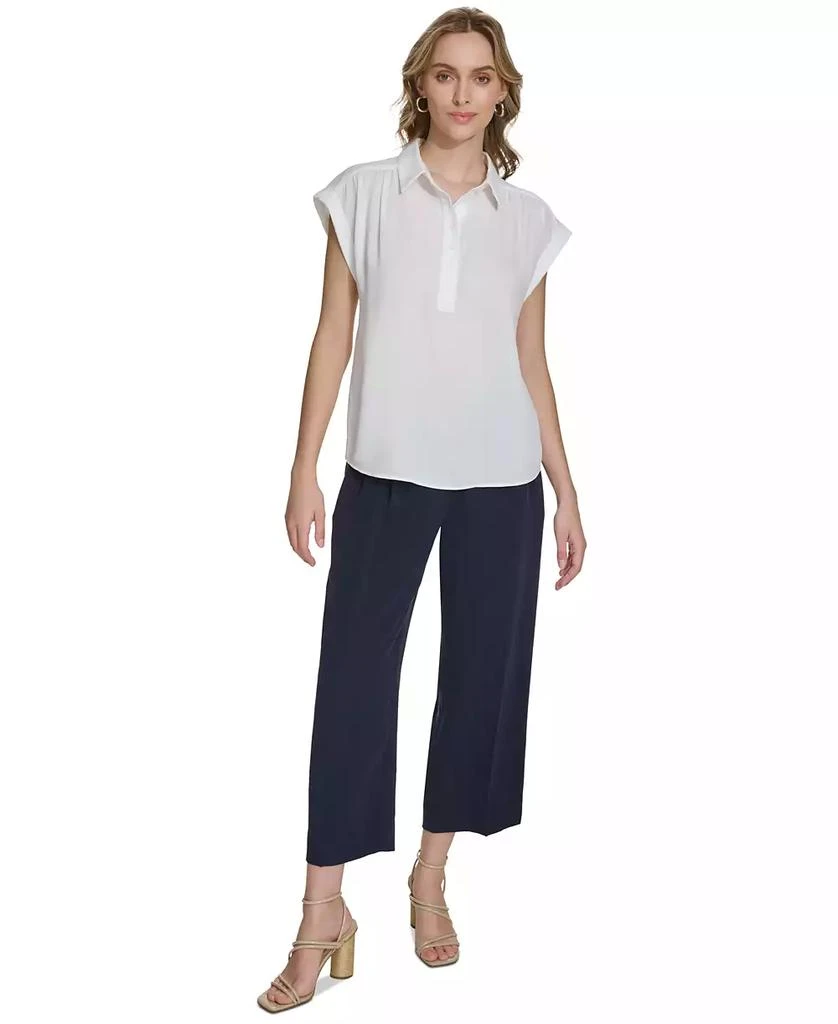 Calvin Klein Women's Short Sleeve Button Front Shirt 4