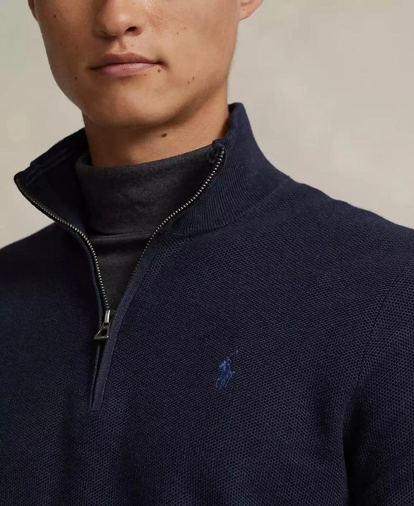 Ralph Lauren Men's Mesh-Knit Cotton Quarter-Zip Sweater 3