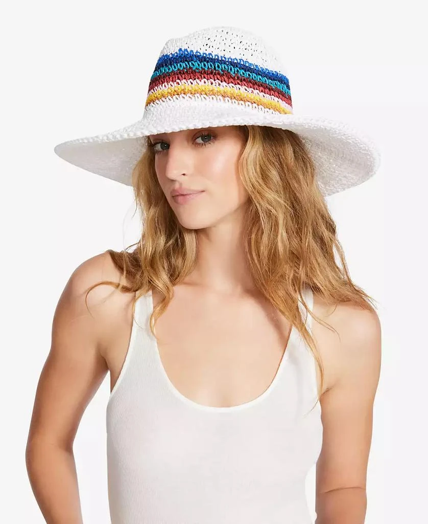 Steve Madden Striped Straw Panama Hat 4