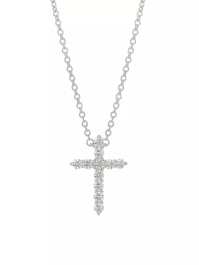Hearts On Fire 18K White Gold & Diamond Cross Pendant Necklace 1