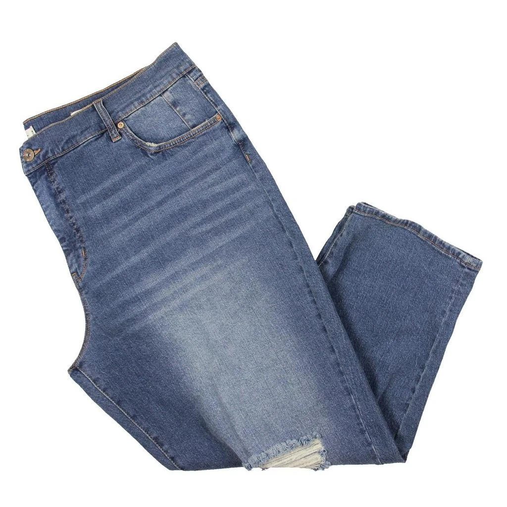 Jessica Simpson Plus Mika Bestie Womens Denim Destroyed Boyfriend Jeans 3