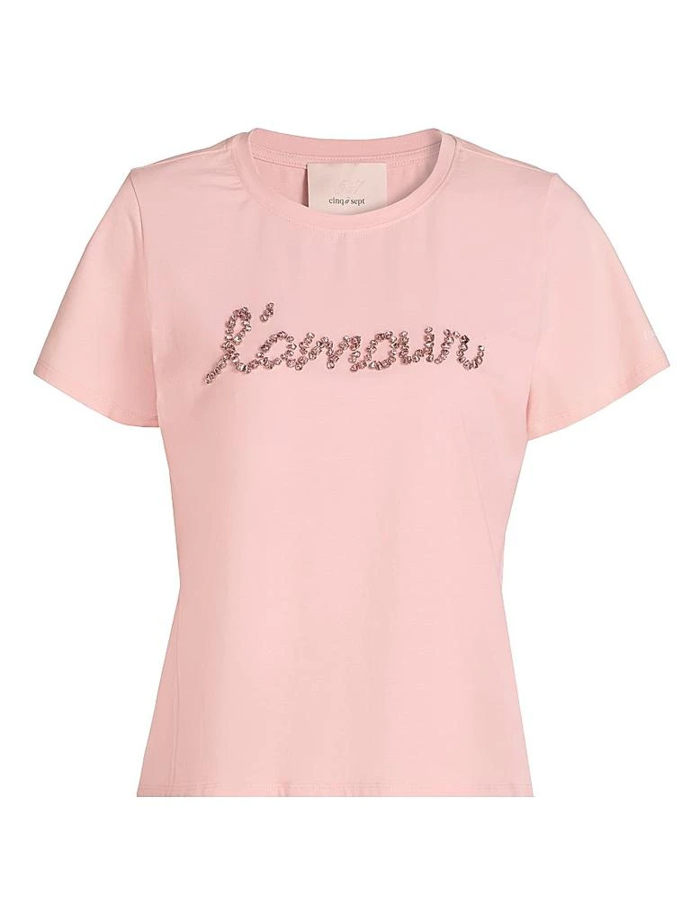 Cinq à Sept Lamour Crystal Crewneck T-Shirt