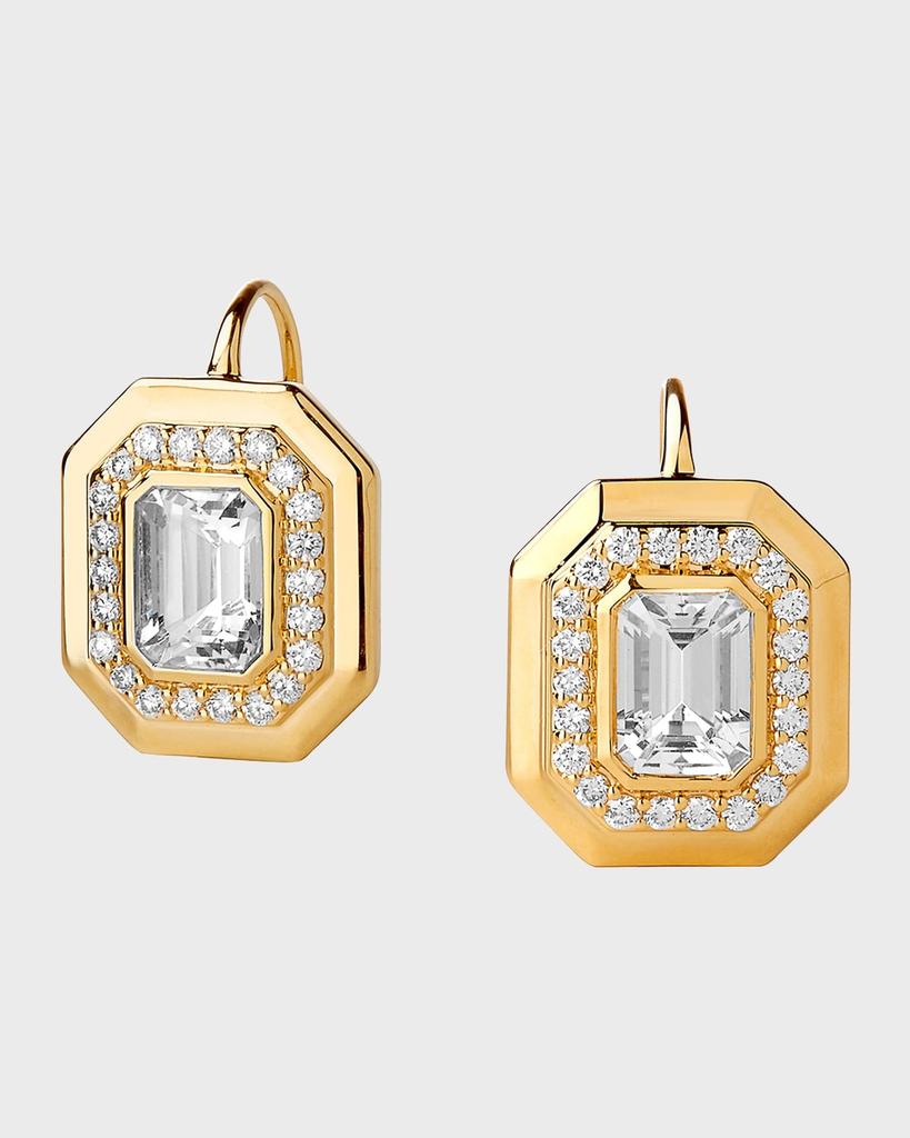 Syna 18K Yellow Gold Geometrix Earrings with Gemstones and Diamonds