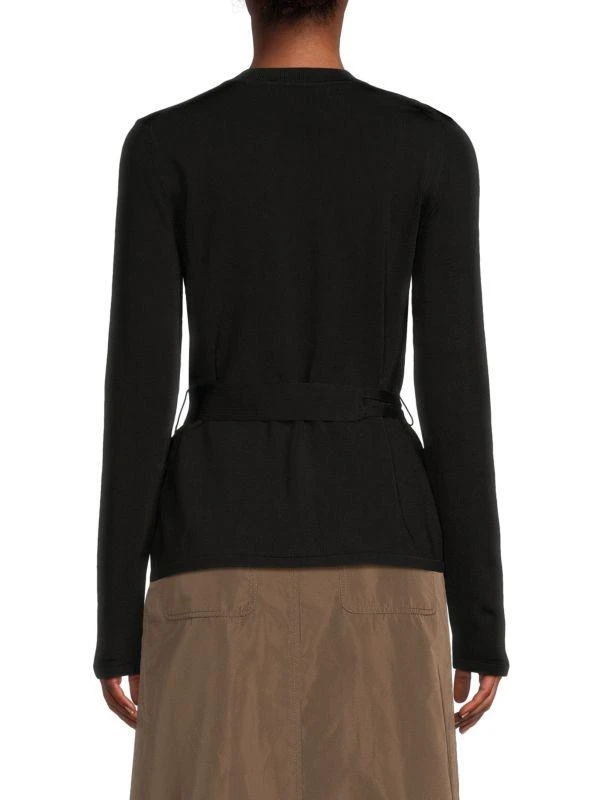 HALSTON Belted Long-Sleeve Top 2
