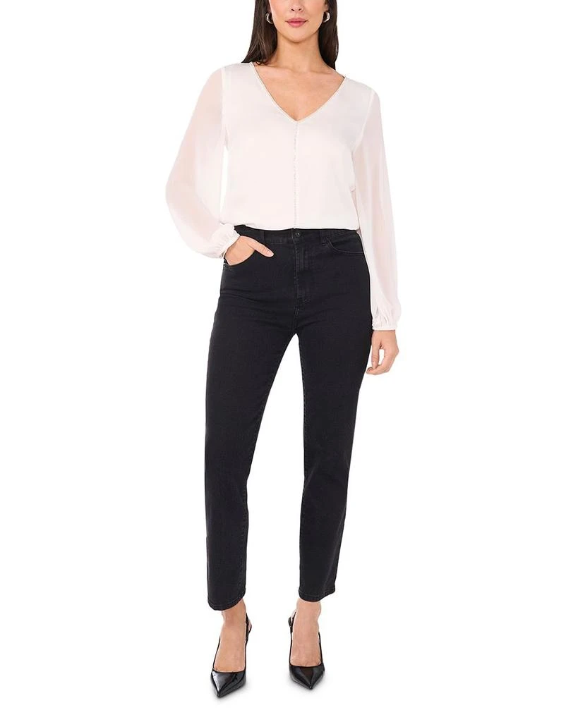 Vince Camuto V Neck Chiffon Sleeve Blouse 4