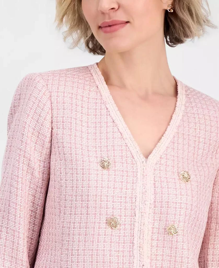 Tahari Women
s V-Neck Boucle-Knit Jacket 3