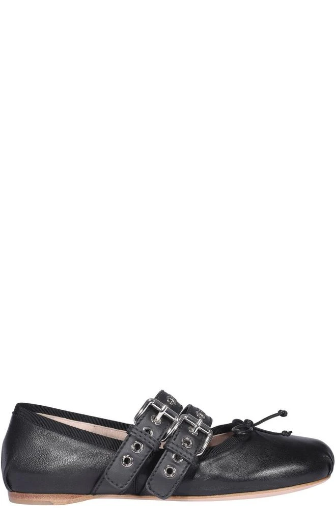 Miu Miu Miu Miu Buckle Detailed Ballerina Shoes 1