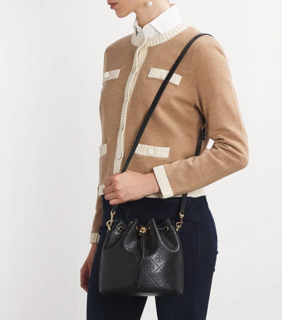 Tory Burch Leather T Monogram Bucket Bag 2