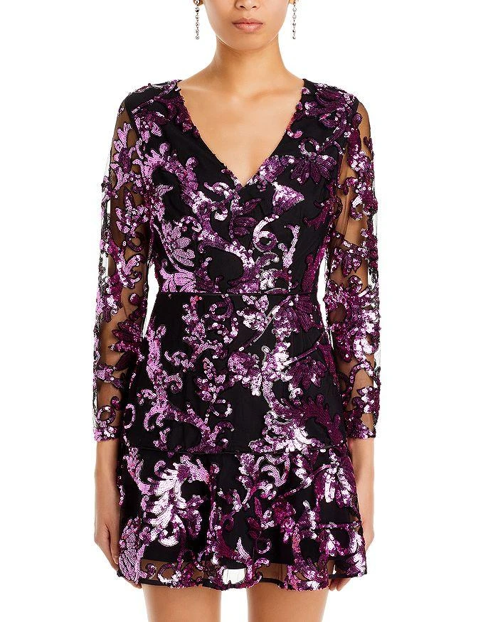 Milly Tove Tassel Sequin Mini Dress 6