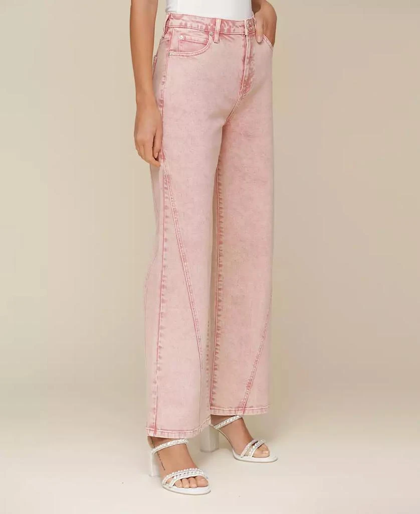Avec Les Filles Women's High Rise Angled Seam Wide Leg Jeans 3