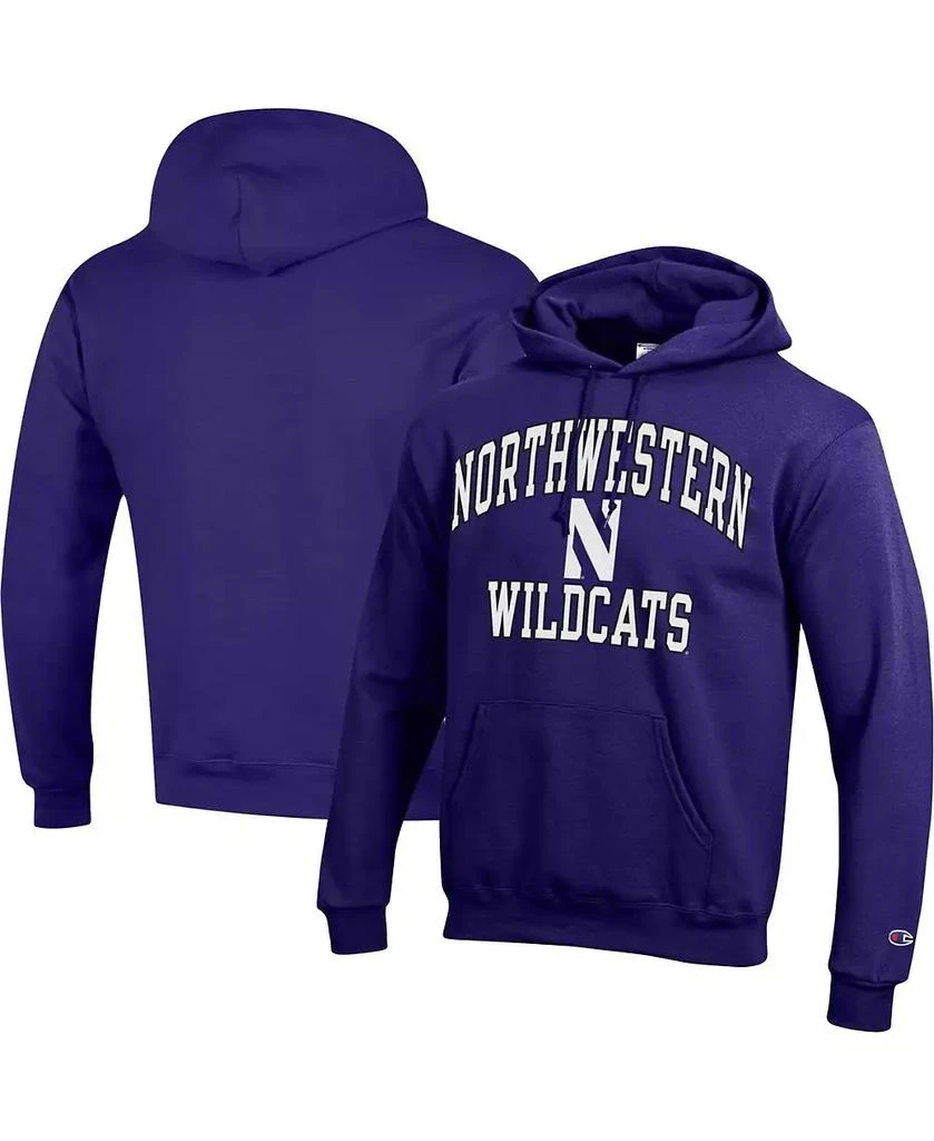 CHAMPION Men's Purple Northwestern Wildcats High Motor Pullover Hoodie 1