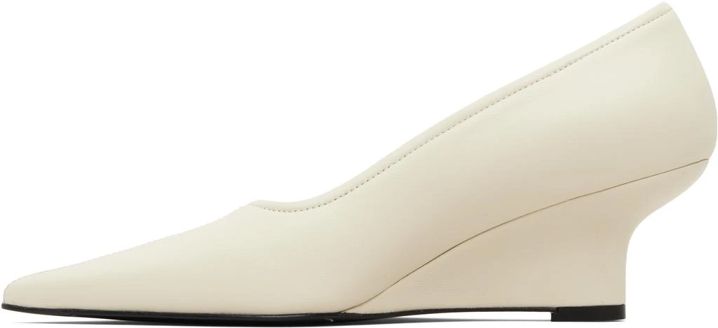 Totême White Sharp Nappa Wedge Heels 3