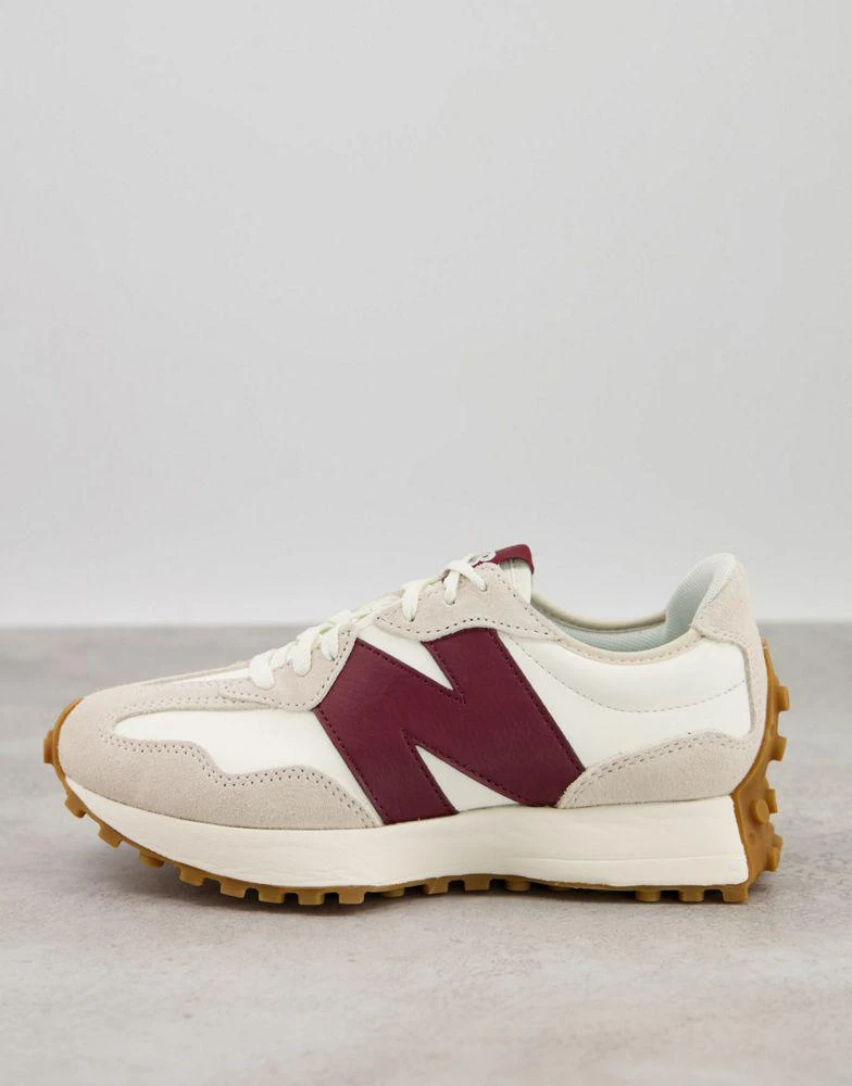 New Balance New Balance 327 trainers in off white and burgundy 4