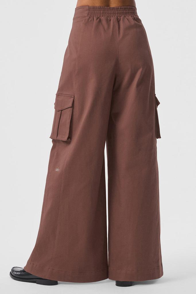 Alo Show Off Cargo Wide Leg Trouser - Chestnut