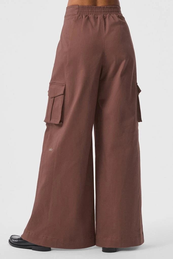 Alo Show Off Cargo Wide Leg Trouser - Chestnut 2