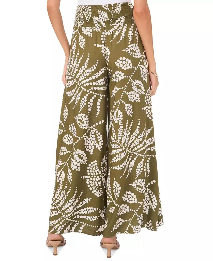 Vince Camuto Women's Tropical-Print Smocked Waist Wide-Leg Pants 2
