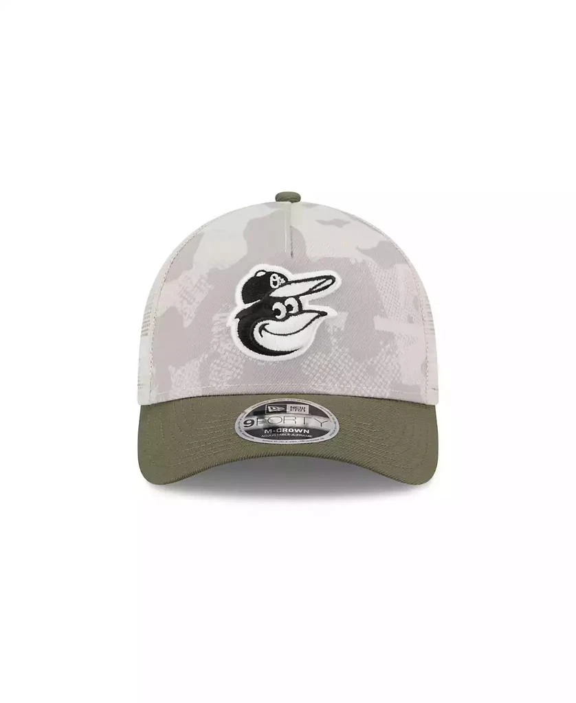 New Era Men's Light Beige/Olive Baltimore Orioles 2025 Armed Forces Day 9FORTY M-Crown A-Frame Adjustable Hat 3