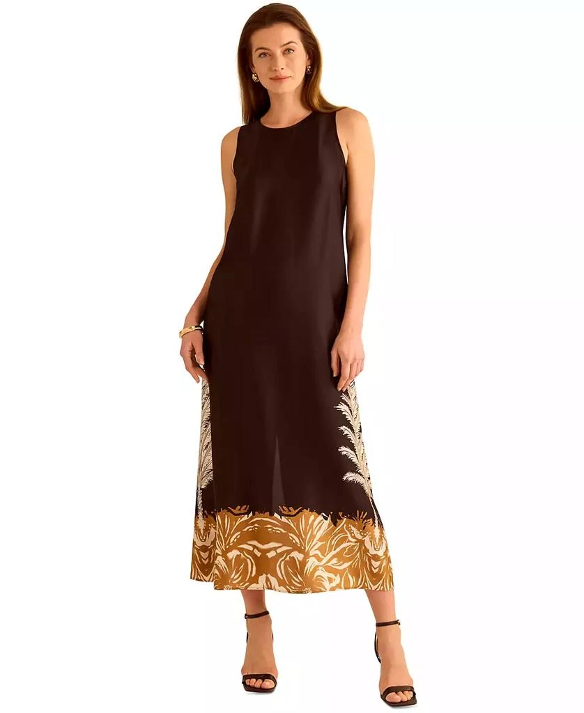 Vince Camuto Women's Sleeveless Back-Slit A-Line Dress 7