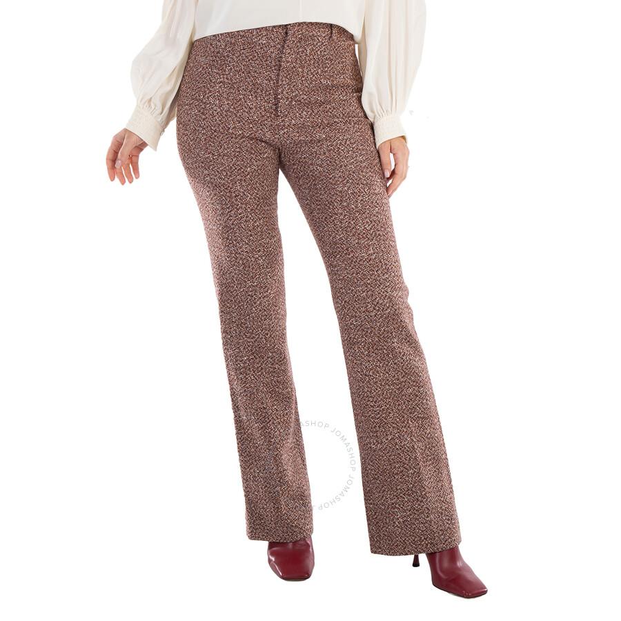 Chloe フレアハンツ CH24APA34062 001 Chloé Ladies Multicolor Boucle Flared Trousers - Leggings