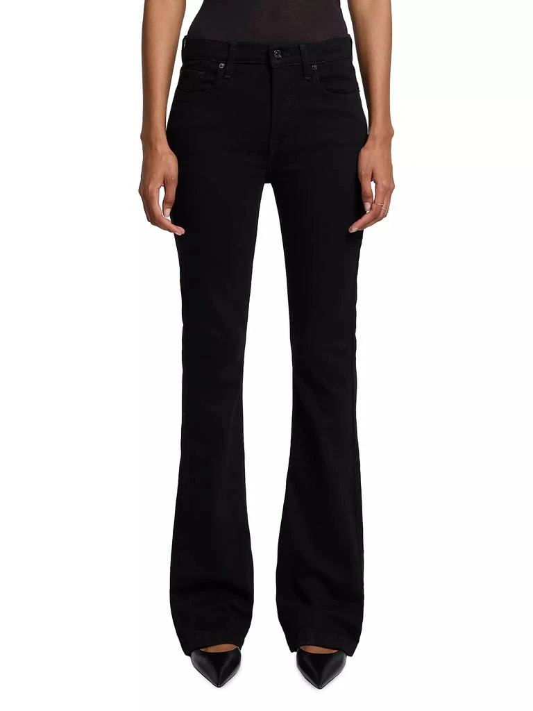 7 For All Mankind Ali Low-Rise Stretch Back-Zip Flare Jeans 3