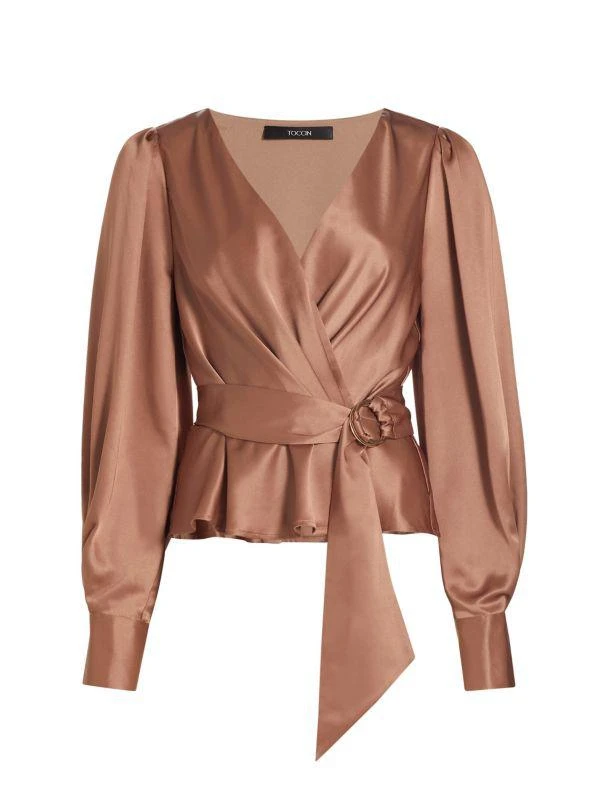 Alice by Temperley Remi Satin Wrap Blouse 5