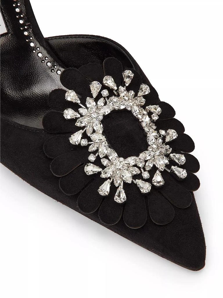 Manolo Blahnik Shogmu Jewel-Embellished Suede Mules 4