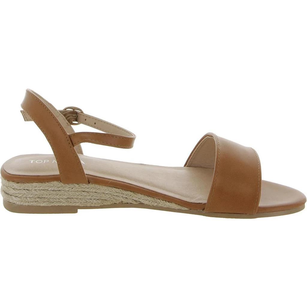 Top Moda Ulana Womens Faux Leather Ankle Strap Wedge Sandals 2