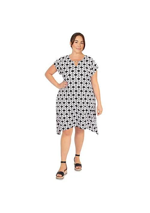 Larky Lark Lark Geometric Puff Print Dress 1