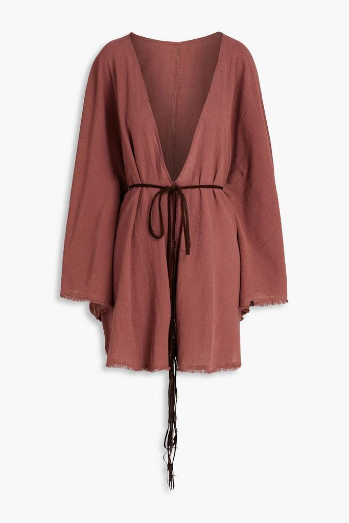 CARAVANA Macanche belted cotton-gauze playsuit 1