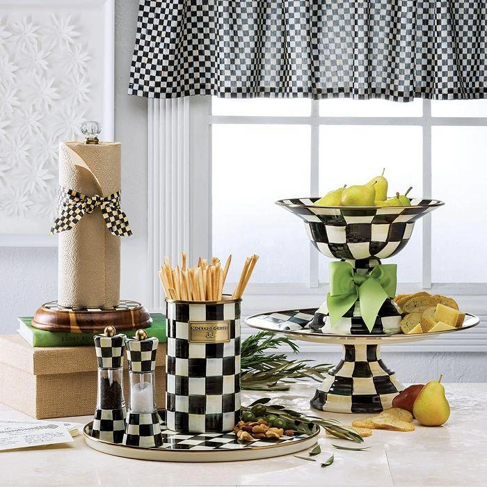 MacKenzie-Childs Courtly Check Wood Paper Towel Holder 2