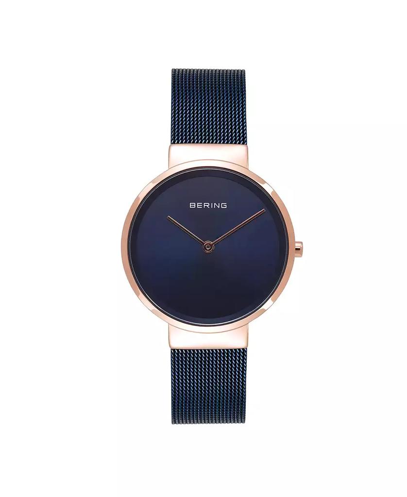 Bering Women's Classic Blue Stainless Steel Mesh Bracelet Watch 31mm