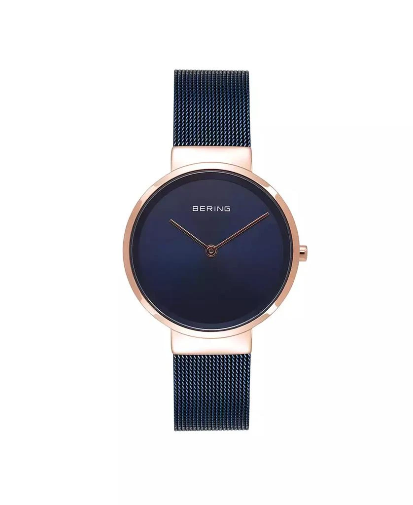 Bering Women's Classic Blue Stainless Steel Mesh Bracelet Watch 31mm 1