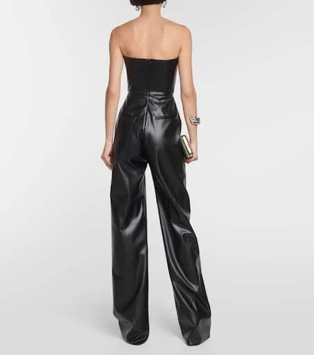 Alex Perry Strapless faux-leather jumpsuit 3