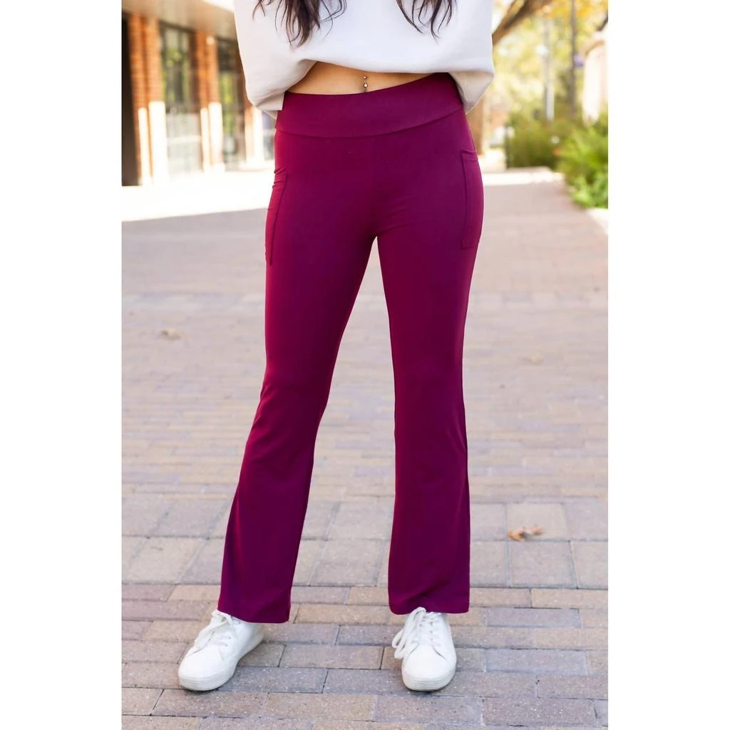 Julia Rose Julia Rose - The Maeve Bootcut Leggings With Pockets
