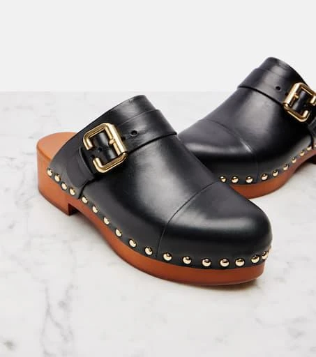 Chloé Jeannette embellished leather clogs 5