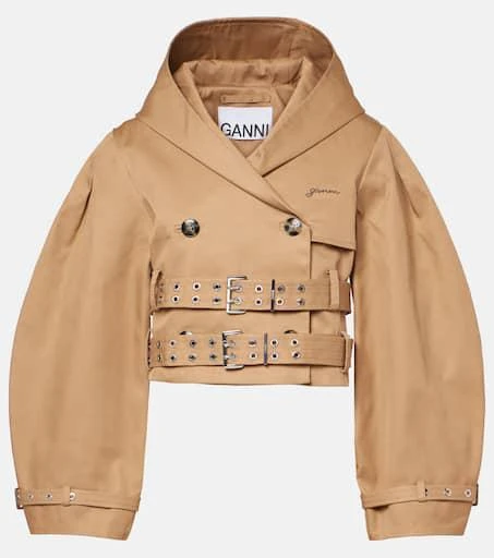 Ganni Double-breasted cotton jacket 1