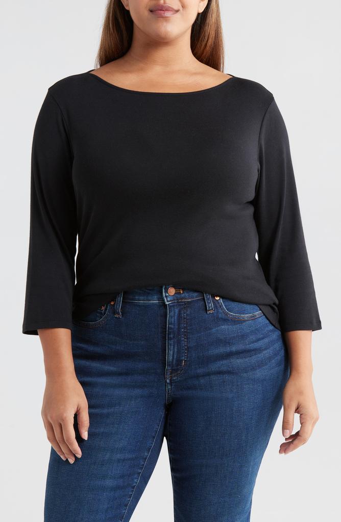 Caslon Boat Neck Long Sleeve Tee